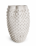 Glossy ivory ceramic clay-printed Rainfall Planter on a clean white background.